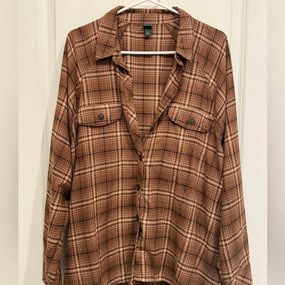 Plaid Brown Woman’s Flannel Shirt